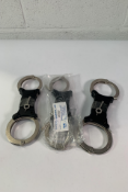 Three TCH840 Rigid Handcuffs - Black.
