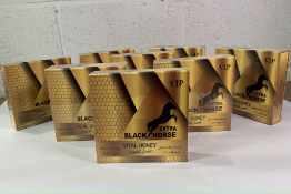 Eight boxes of VIP Extra Black Horse Vital Honey 100% Natural (48 Sachets 10g Per Box) EXP Date 05/0