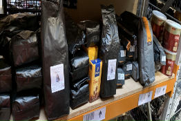 A large quantity of assorted Coffee to include Dimello Cento, Tassimo Pods and Kenco (One Shelf).