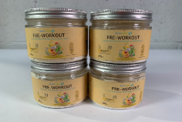 Four NutriVolv 300g Pre-Workouts, Exotic Fruits Flavour. Sealed. As New (BBE 31/01/25).