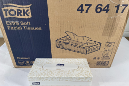 Three Tork Extra Soft White Facial Tissues 47 64 17 - 24 x 150 each.