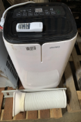 Electriq Air Conditioner Unit, White, Comes with Remote And Ventilation Pipe. Damaged Plastic. (Powe