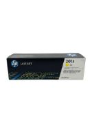 Four as new HP 201X High Capacity Yellow Toner Cartridges (P/N: CF402X) (Boxes sealed).