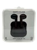 Five as new Happy Plugs Air 1 Go Wireless Earbuds in Black (Packaging sealed).