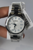 A women's as new Lorus Three Hands 36mm Stainless Steel Bracelet, RG243VX-9.