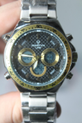 An as new Martyn Line Muti-Function Steel Watch 2965 Gold.