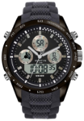 An as new Martyn Line 2919B Black Multi-Function Rubber Watch (Stock Image).