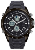 An as new Martyn Line 2919 Black Multi-Function Rubber Watch (Stock Image).