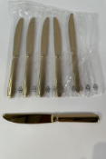 Arthur Krupp Baguette Dessert Knives (approximately 100) - Solid Handle - Mirror PVD Gold.
