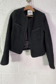Claudie Pierlot Vonda Braid-Trim Cotton-Blend Tweed Jacket - Black - EU34.
