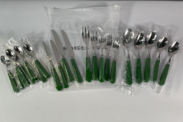 Twenty two pieces of Rebecca Udall Classic Cutlery 'Fern Green': Four Knives, Five Forks, Five Table