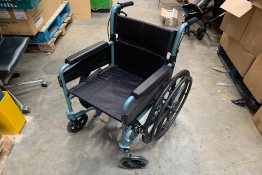 Days Escape Lite Foldable Wheel Chair, Black/Blue. Pre-owned.