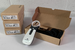 Four Schweizer Ergo-Lux Mobil Magnifiers with Light, 39D 35 4500k, REF 164392B-GB. As New.