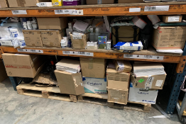 A large quantity of assorted Medical Products to include Ascom Bedside Handsets, Vinyl Gloves and ot