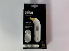 Four boxes of Braun ThermoScan 3 Thermometer with Digital Display, REF: IRT3030WE. As New (each box