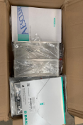 Box of assorted B.Braun items to include Reusable Filters, Dental Containers with Lids. (MN: JF289R,
