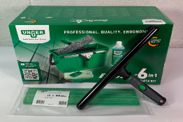 A box of Unger Products; 2 x Ergotec 6in1 Complete Kit (AK015), 10x Ergotec Ninja T bar 14