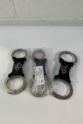 Three TCH840 Rigid Handcuffs - Black.