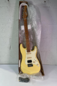JET Guitars JS-400 HSS Roasted Maple - Vintage Yellow - As New.
