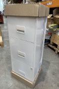 Mur Wall Three Draw Lockable Storage Cabinet, White, Sealed. As New.