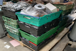A pallet of miscellaneous items to include Electrical, Industrial and Homewares (trays not included)