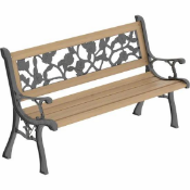 Garden Vida Rose Style 3-seater Wooden Garden Bench, boxed (Model 333763) (stock image).