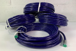 Four High Pressure PaintSpray Polyhoses in blue (PA2.4 - 1/4 