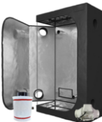 Tech-Garden Grow Tent, 123x20x15cm, Box Opened With Black Orchid Extractor Fan., No Box And Black Or