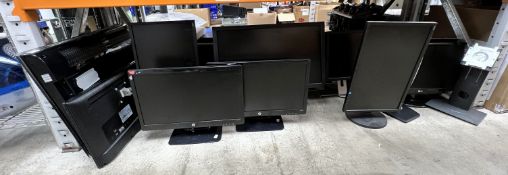 Assorted pre-owned monitors.