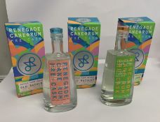 Three Renegade Cane White Rum Pre-Cask Single Farm Origin Old Bacolett 2 x 700ml, One x Dunfermline