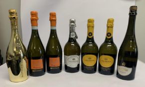 Seven assorted Sparkling Wines to include Two Menestrello Prosecco, Three Lagioiosa Prosecco 3 x 750