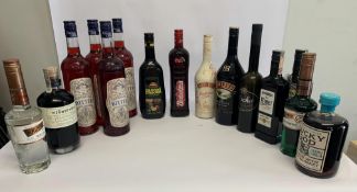 Fifteen assorted Liqueurs to include Lucky Sod Toffee Caramel Toffee, Bailey's Irish Cream, De Kuppe