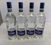 Four Finlandia Premium Vodkas of Finland 4 x 1ltr.