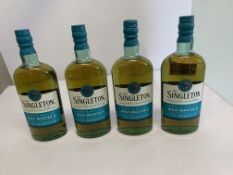 Four The Singleton Single Malt Scotch Whiskies Malt Masters Selection 4 x 700ml.