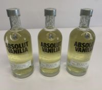 Three Absolut Vanilla Flavored Vodka 3 x 700ml.