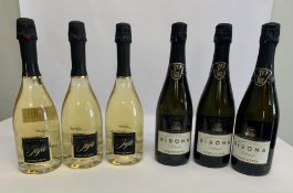 Three Ribona Millesimato Fontezoppa 2017 Sparkling White Wine 3 x 750ml, Three Jaya Fontezoppa Whit