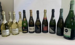 Eleven assorted White Sparkling Wines to include Schlumberger 4 x 750ml, Franciacorta 1701 Brut Natu