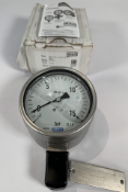 Wika Pressure Gauge -1 / 15+ Bar, 1/2 NPT. Boxed.
