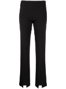A pair of women's LVIR Essential Slit Stretch Slit Slim Fit Pants - Black (S, stock photo).