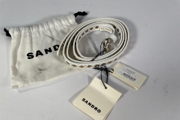 Sandro Paris Belt with Eyelets - Off White - FR 2.
