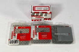 A Sram Force 12 speed chain, two Sram PC1051 10 speed chains and a Sram GXP Team bottom bracket for