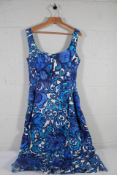 La DoubleJ Sophia Anemone-print Cotton-blend Midi Dress - Blue (L).