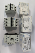Assorted Eaton Circuit Breakers Units. Models- FAZ6-C13/2, FAZ-D25/3-NA and DILM17-10 (outer box sli