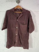 Nanushka Ayaan Knitted Camp Shirt (Ayaan Coffee Bean Paper Crochet) - Men's, X-Small.