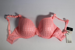 Marie Jo Avero Padded Heart Shape Bra in Pink Parfait, Size UK 32.