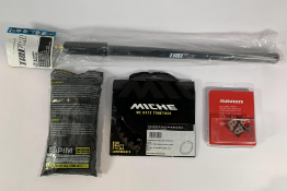 Various cycling items to include Miche Chainring, Sram Pads, Sapim Nipples and Truflo Pump. .
