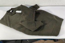 Raey Chunky Stitch Crew Neck Jumper (90% wool, 10% Cashmere) - Khaki - Large.