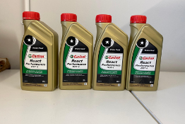 Four Castrol React Performance Dot 4 Brake Fluid (1ltr).