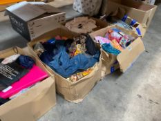 Six boxes of assorted miscellaneous items to include toys, household, souvenir items.