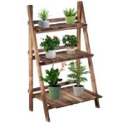 Outsunny 3-Tier Plant Stand - Brown - Model 845-119 (plants not included) Boxed (stock image).